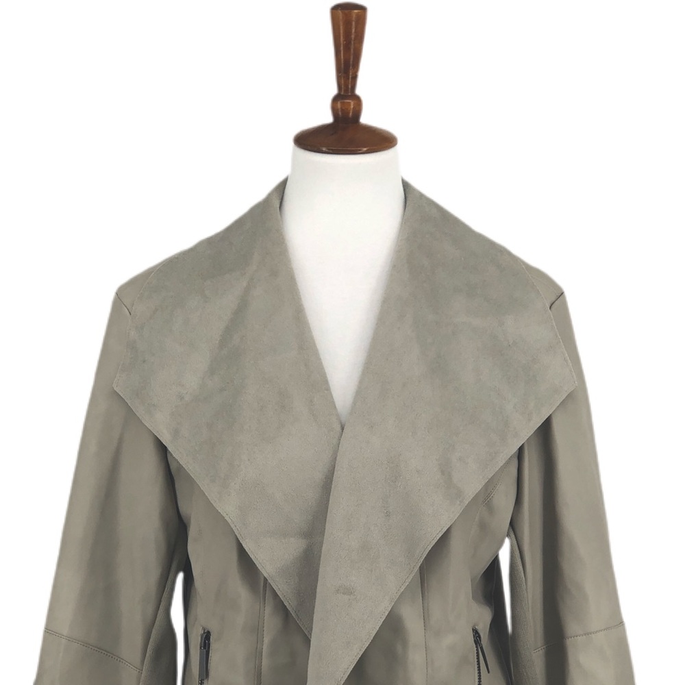 Bar III Gray Faux Open Front Moto Style Jacket - Picture 2 of 7